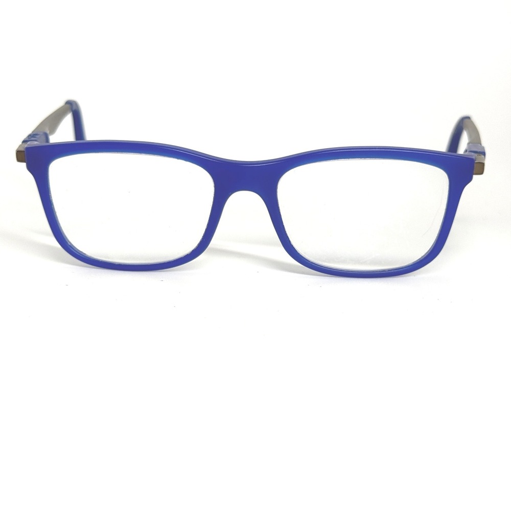 Ray Ban Blue Rectangular Eyeglasses Frames Silver… - image 1
